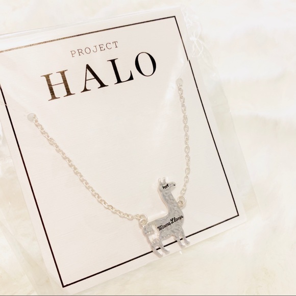 Silver Toned Necklace Mama Llama Hammered - Picture 3 of 4